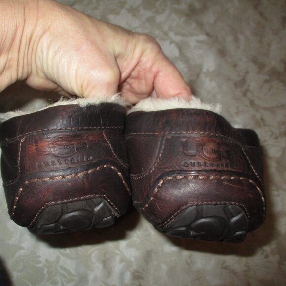 Dark Brown Leather Men\'s UGG Slippers size 12 main image 5